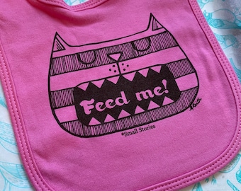 SALE - Feed me cat baby bib