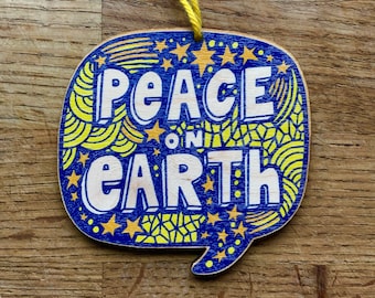 SALE - Peace on earth decoration