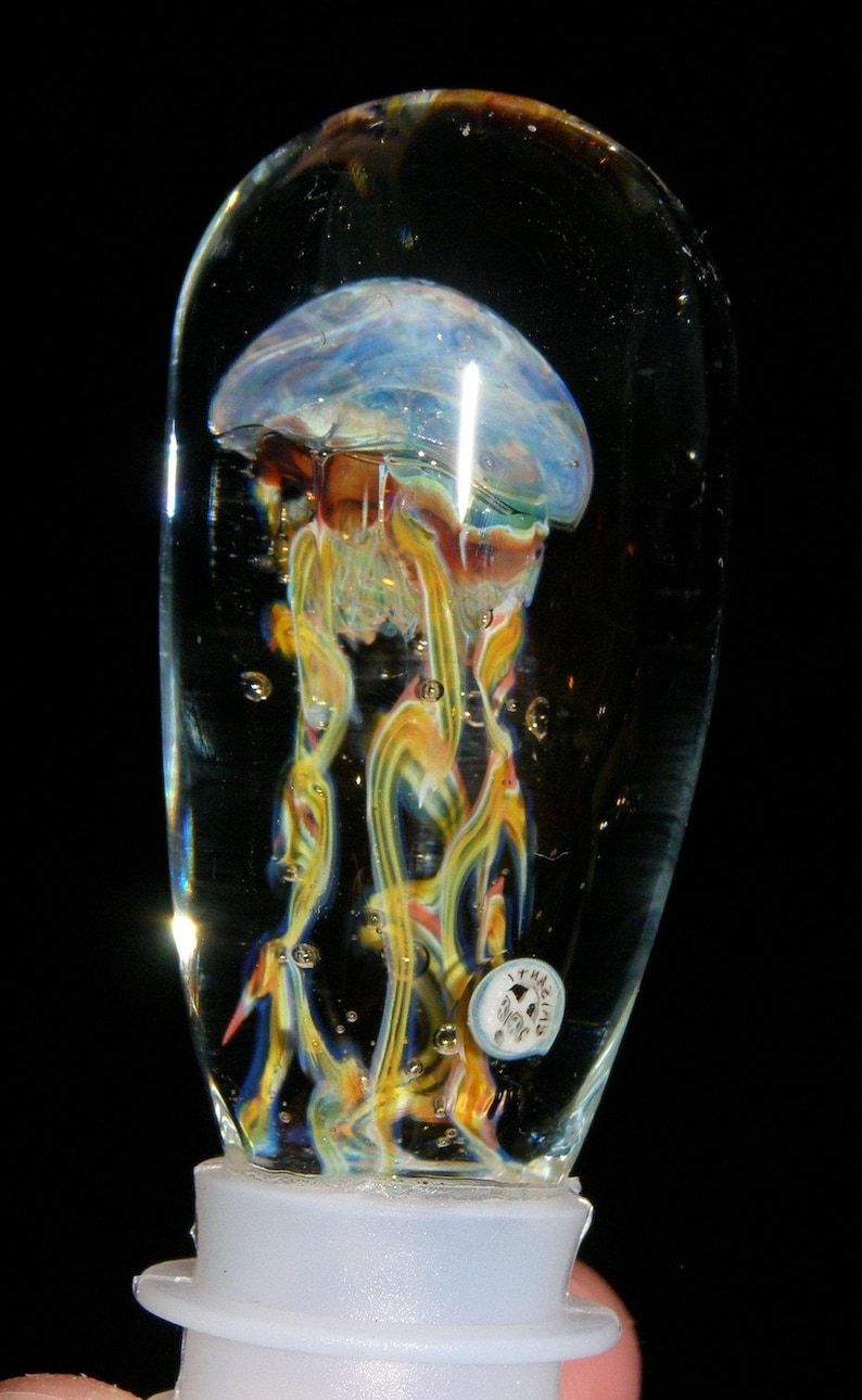 San Juan Island Glass JELLYFISH HANDMADE Wine Bottle Stopper Etsy