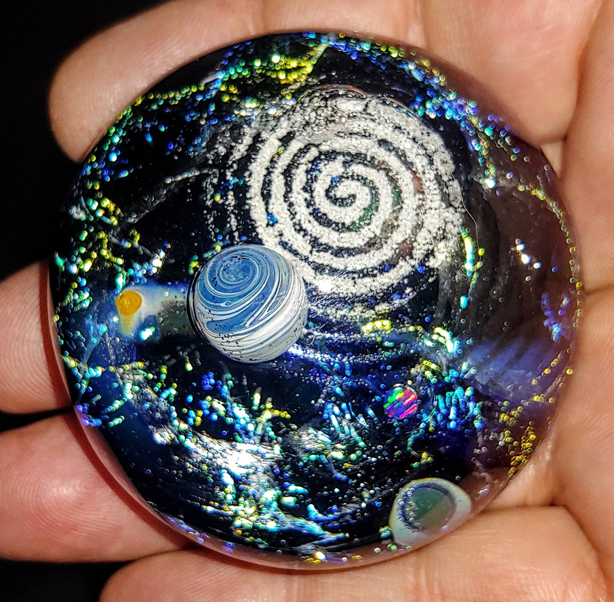 Memorial Glass Remembrance Ash Planet Space Paperweight With Opal 2 ...
