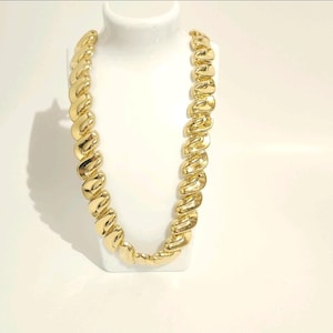 Vintage Gold-Tone San Marco Chain Statement Necklace  21&quot; Gorgeous Piece