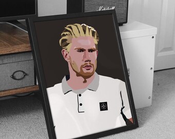 Kevin De Bruyne Art Poster: Manchester City, Stone Island Style