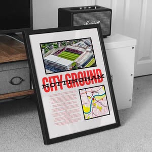 Nottingham Forest Stadt Boden Tatsachenplakat, nffc Geschenke, Nottingham Forest Plakat, Waldplakat, fußgeschenke, Fußballplakat, nffc, für ihn,