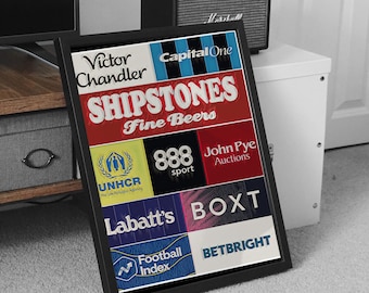 Nottingham Forest Sponsors Poster: Retro Football Wall Art