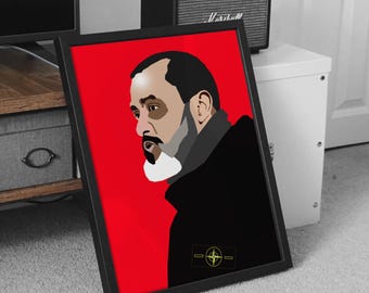Nuno Espírito Santo Art Poster: west ham, Stone Island Jacket poster, nuno poster, whfc artwork, manager art, premier league artwork