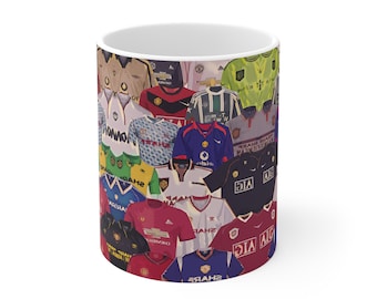 Mug kits rétro Manchester United : cadeau pour fan de football