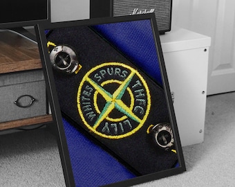 Tottenham Hotspur Poster: Stone Island 'SPURS' Badge Art, stoney poster, spurs artwork, football hooligan artwork poster, thfc poster, gift