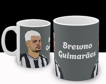 Brewno Guimarães Mug: Newcastle United Fan Gift, nufc mug, toon army, bruno mug, newcastle united gift, nufc gifts, football mug, funny pun