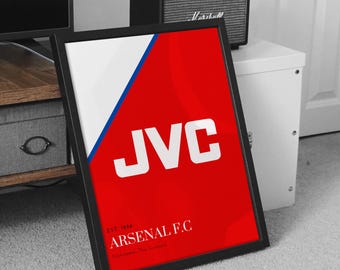 Arsenal Retro JVC Home Kit Poster: Emirates Stadium Art
