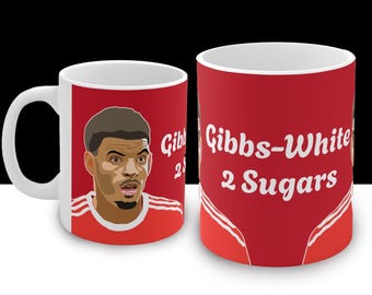 Morgan Gibbs-White Mug: Nottingham Forest Football Pun Gift, gibbs white mug, forest mug, funny football, nffc mug, football art, nffc,