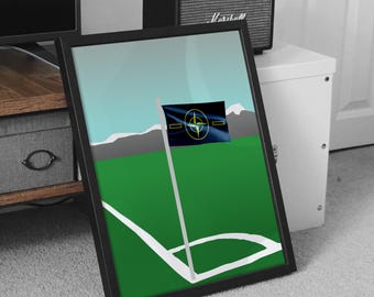 Stone Island Inspired Football Corner Flag Poster