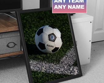 Fußball Poster, Fußball Poster, Fußball Poster, Fußball Geschenk für Jungen, Fußball Schlafzimmer Dekor, Fußball Namen Druck, Papa