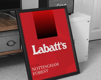 Retro Nottingham Forest Poster: Labatt's Era Football Art