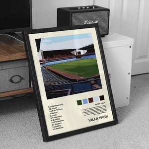 Aston Villa Album Cover style Poster with starting 11 player track list, villa park poster, avfc poster, Aston Villa wall art, avfc gifts