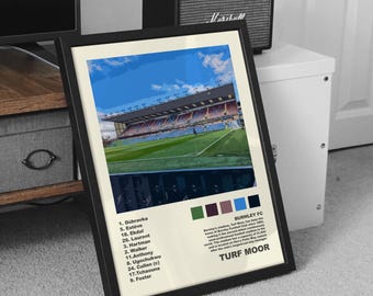 Turf Moor Album Cover Poster: Burnley FC Starting 11 Pop Art