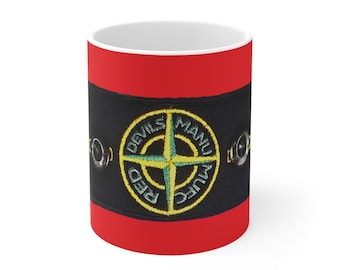 Manchester united stone island mug, stone island, stoney, Manchester United mug, united gifts, mufc gifts, for him, united mug, fashion,