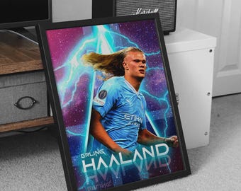 Erling Haaland Sci-Fi Poster: Man City Football Art