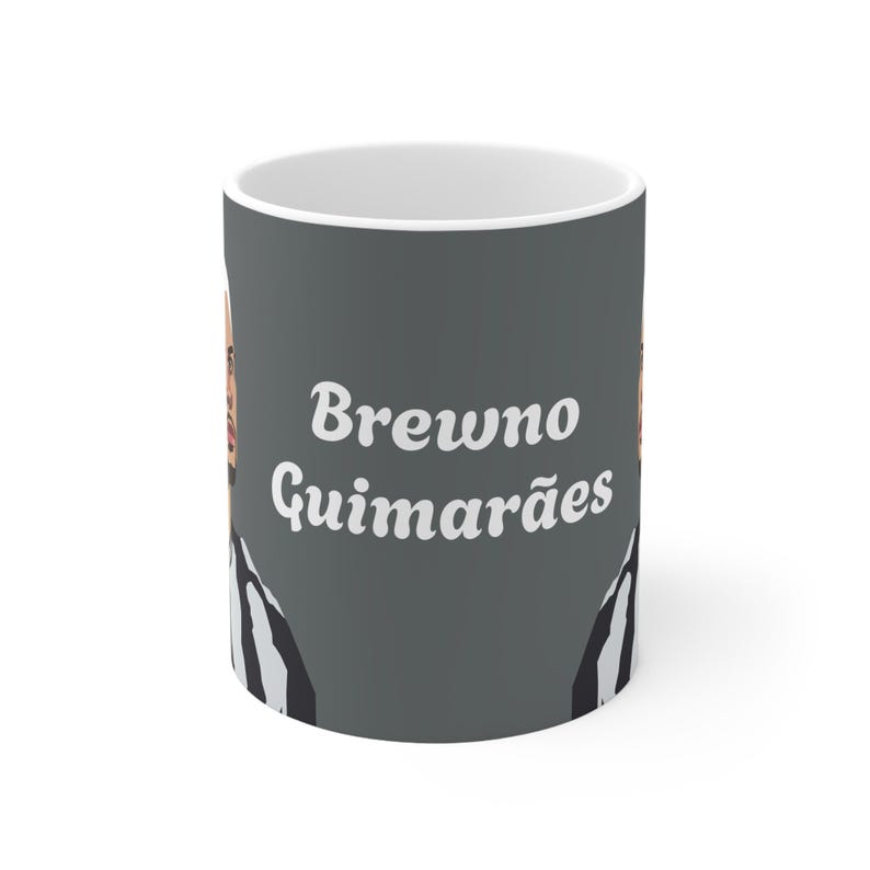 Taza de Brewno Guimarães: regalo para fans del Newcastle United, taza del NUFC, ejército de dibujos animados, taza de Bruno, regalo del Newcastle United, regalos del NUFC, taza de fútbol, juego de palabras divertido imagen 2
