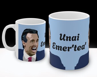 Unai Emery Mug: Aston Villa Football Gift, villa mug, funny football mug, aston villa mug, unai emery, avfc gift, villa artwork, avfc