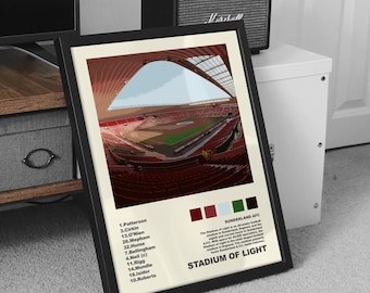 Sunderland AFC Poster: Stadium of Light, Starting 11 Tracklist