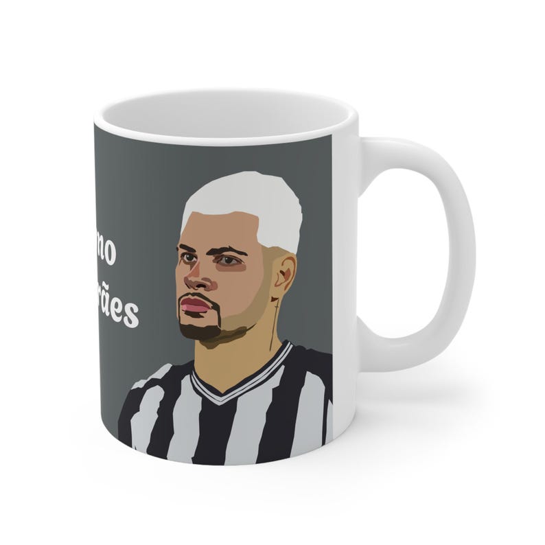 Taza de Brewno Guimarães: regalo para fans del Newcastle United, taza del NUFC, ejército de dibujos animados, taza de Bruno, regalo del Newcastle United, regalos del NUFC, taza de fútbol, juego de palabras divertido imagen 4