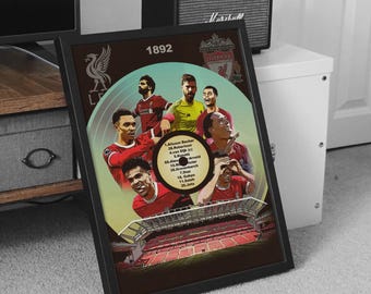 Liverpool FC Poster Vinyl Edition, lfc poster, music poster, Liverpool wall art, football poster, football wall art, Anfield poster, Jota