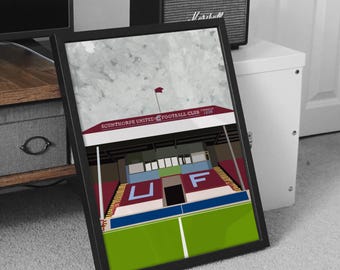 Scunthorpe United Glanford Park Poster: Digital Football Art