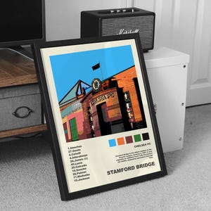 Chelsea fc album cover style poster, stamford bridge, starting 11 track list, Chelsea poster, cdc gifts, football poster, cdc wall art, him