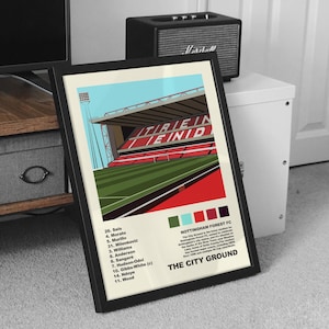 Nottingham Forest FC Poster: City Ground Album Art, Soccer Gift
