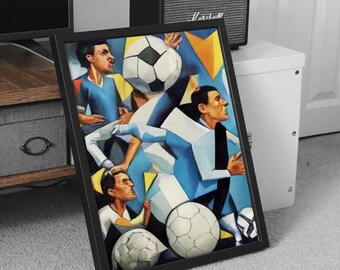 Abstract Football Art Poster: Modern Soccer Design