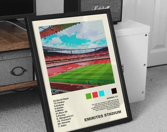 Arsenal FC Emirates Stadium Poster: Gunners Starting 11 Tracklist