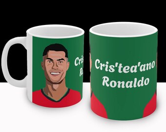 Cristiano Ronaldo Pun Mug: Funny Football Gift, ronaldo mug, funny football mug, funny mug, cristiano mug, cr7 art, football gift idea