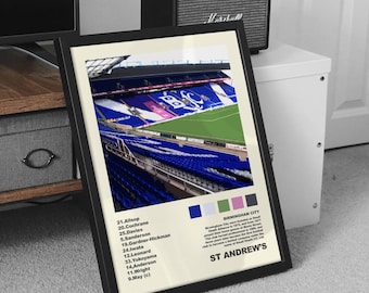 Birmingham City FC Poster: Album Cover Style, St Andrew's Stadium