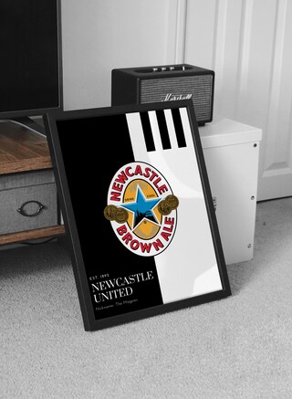 Targa Stradale Newcastle United – 40x18 Cm, Metallo Nero, Licenza Ufficiale