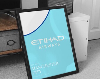 Retro Manchester City Poster: Etihad Stadium Kit Art