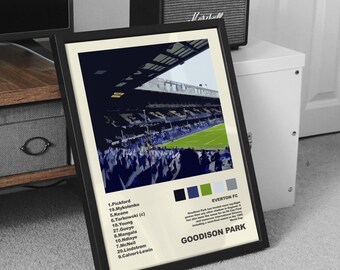 Everton fc Album Cover style Poster, starting 11 track list, Everton poster, efc poster, football poster, efc wall art, goodison park, him