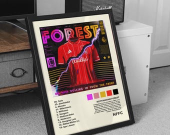 Nottingham Forest Poster: Album Cover Art, Starting 11 Tracklist