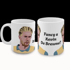 Caneca Kevin De Bruyne, Kevin De Brewne, caneca engraçada, presentes do Manchester City, caneca do Man City, caneca de trocadilho, presentes de futebol, caneca do kdb, caneca dos cidadãos, para ele