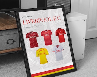 Liverpool FC Retro Kits Poster: Anfield Football Art