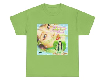 Kpop YVES Loop Album Unisex Heavy Cotton Tee, Chuu Kim Lip YYXY Lime Green Pink Palette, Y2K Inspired Logo, Merchandise, T-Shirt,