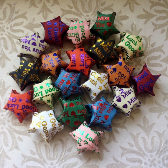 20 Good Luck And Miss You Origami Lucky Stars Chinese New Year Graduation Promotion New Job College Moving Housewarming Confetti