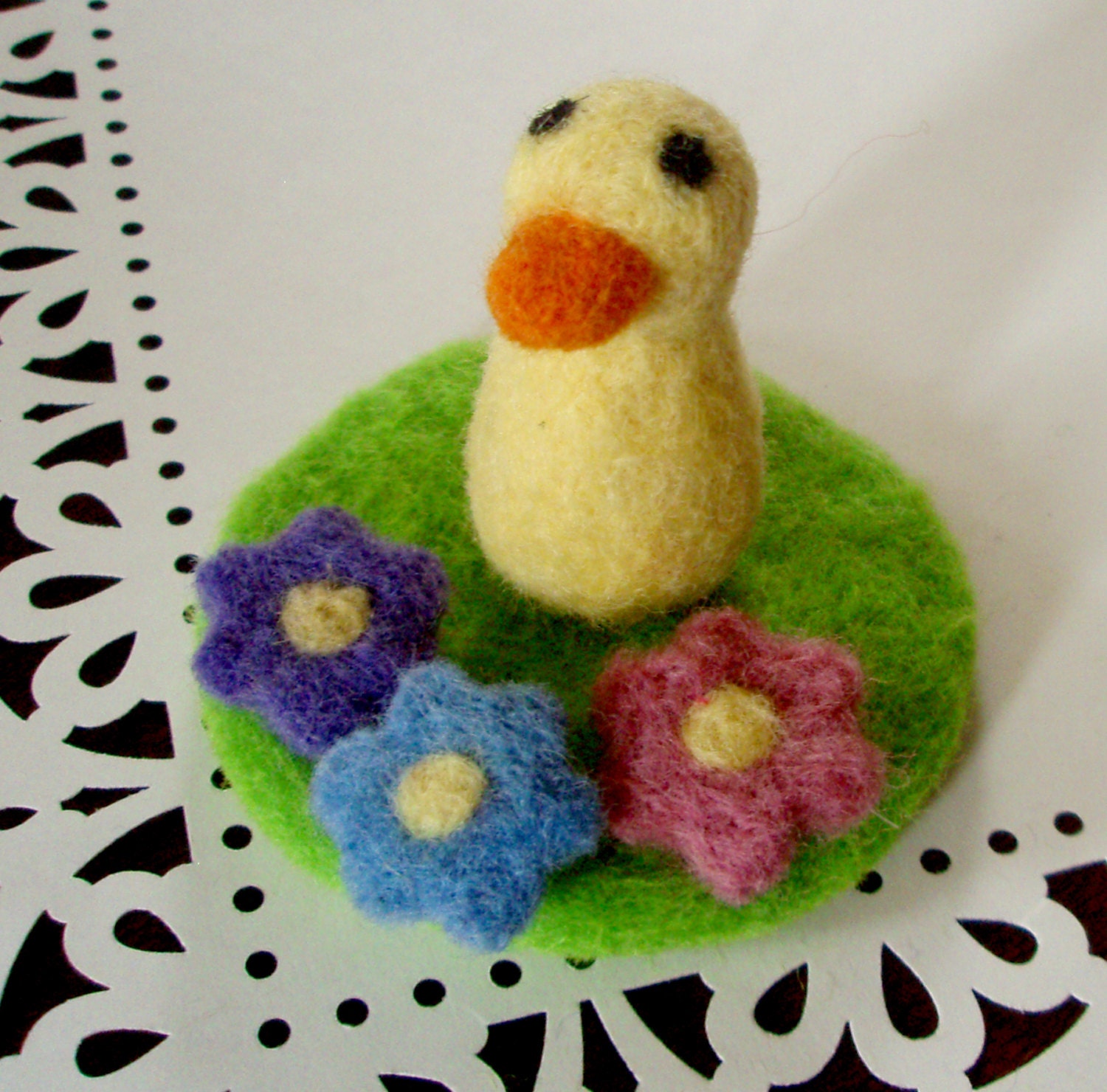 Felt Duck Little Duckling Needle Felted Mini Play Set Etsy