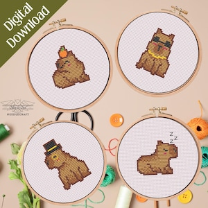 Silly-baras - Funny Capybara Cross Stitch Pattern (Digital Download)