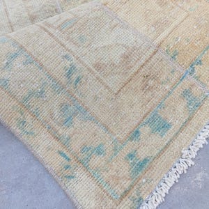 2x6 Runner, Vintage, Soft, Area, Pastel Rug, 2x6 Oushak, SmallRug, Kitchen Rug, 2x6 Turkish, Faded, Woven Rug Handmade Wool Rug 1.7x6.1 ft