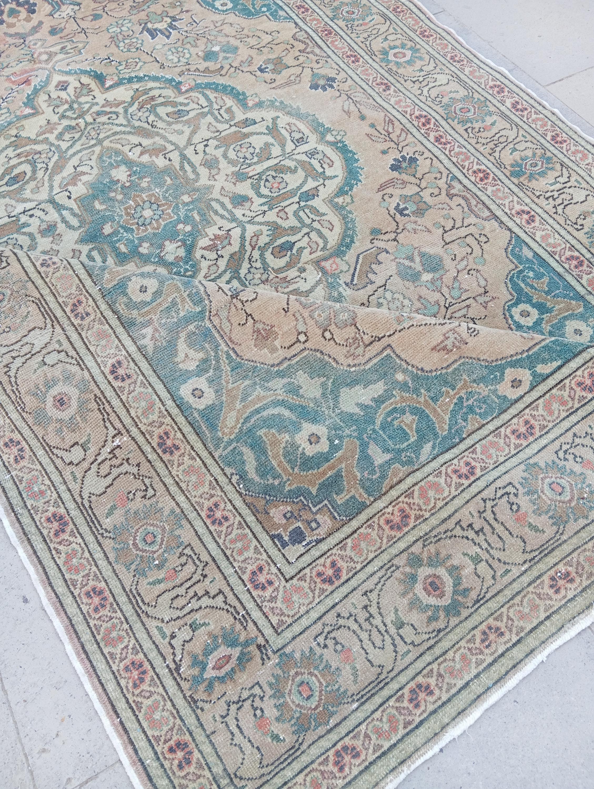 5x8 Rug,Anatolian Rug,Muted Rug 5x8,Natural Rug, Turkish Rug,Vintage Rug, Oushak Rug, Handknotted Rug,Distressed Rug,Antique Rug, 4.8x7.4 ft