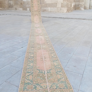 2x25 runner rug, Muted extra long runner persian 2x23, Heriz rug runner 2x25 vintage, Antique long runner neutral, Stair rug, 25 long runner
