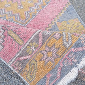 2x5 Runner Rug,2x5 Rug,2x5 TURKISH VINTAGE RUG,Oushak Handmade Wool Rug,2x5,Turkish Rug,Vintage Wool Rug,Unique Rug,runner, 1.11x5.0 Feet