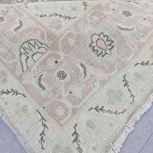 8x11 Vintage Rug,Large Persian Rug,Neutral Heriz Rug, Handmade Rug 8x10, Antique Bedroom Rug, Faded Brown Rug, Living Room Rug,8x10 area rug