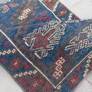2x6 Runner, Vintage, Home Decor rug, Pastel Rug,2x6 Oushak,SmallRug,Kitchen Rug, 2x5 Turkish, Faded, Woven Rug Handmade Wool Rug 1.10x6.0 ft
