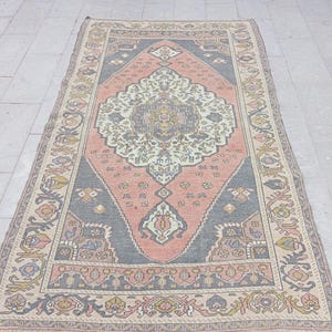 5x8 Rug, Anatolian Rug, Muted Rug 5x8, Natural Rug, Turkish Rug, Vintage Rug, Oushak Rug, Handknotted Rug,Distressed Rug,Antique Rug,